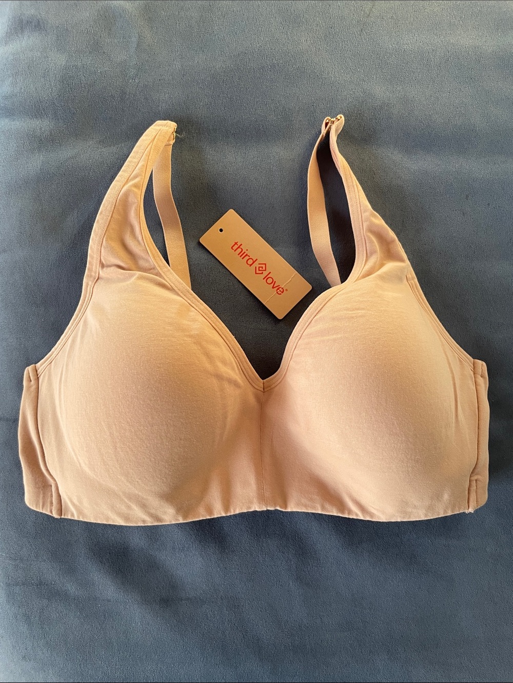 ThirdLove Organic Cloud Cotton wireless bra, M, rose dust, LIKE NEW